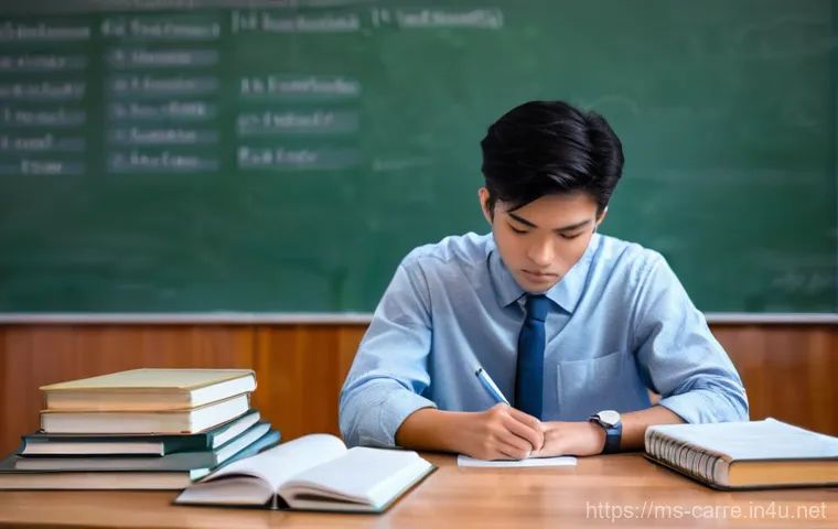 자동차정비 실기시험 팁과 유의사항 - **Prompt 1: Calm Before the Exam - Focused Mindset**
    "A young Malaysian student, either male or ...